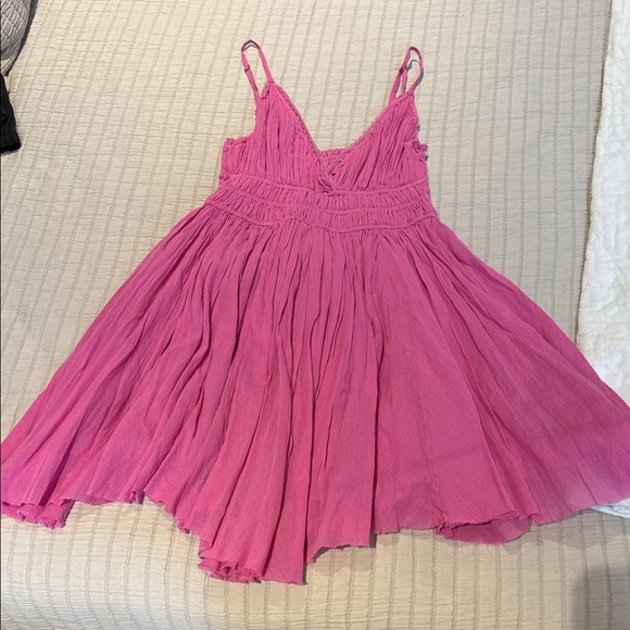 Fp One Dresses & Skirts - Free People One Pink Mini Dress Adjustable Straps Medium